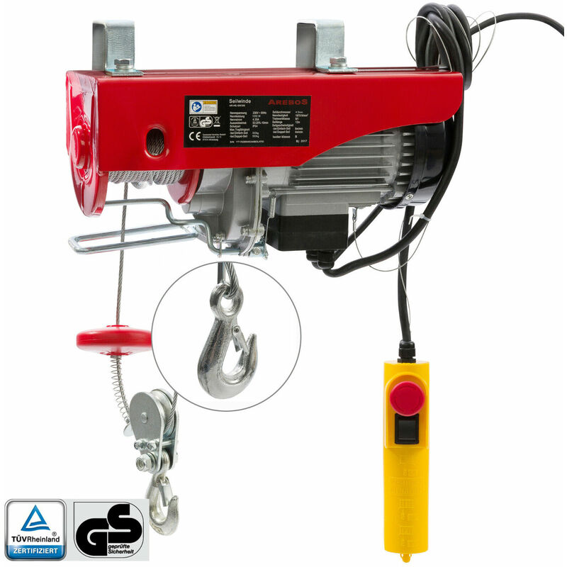 Cabrestante Polipasto Malacate eléctrico Montacargas Torno de cable 300/600 kg - rojo - Arebos
Cabrestante Polipasto Malacate eléctrico Montacargas Torno de cable 300/600 kg - rojo - Arebos