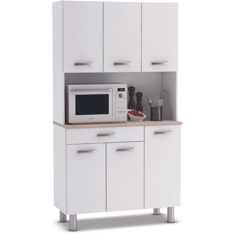 Armario alacena buffe aparador de Cocina con 6 Puertas. Blanco y Roble. para Almacenamiento de menaje
Armario alacena buffe aparador de Cocina con 6 Puertas. Blanco y Roble. para Almacenamiento de menaje