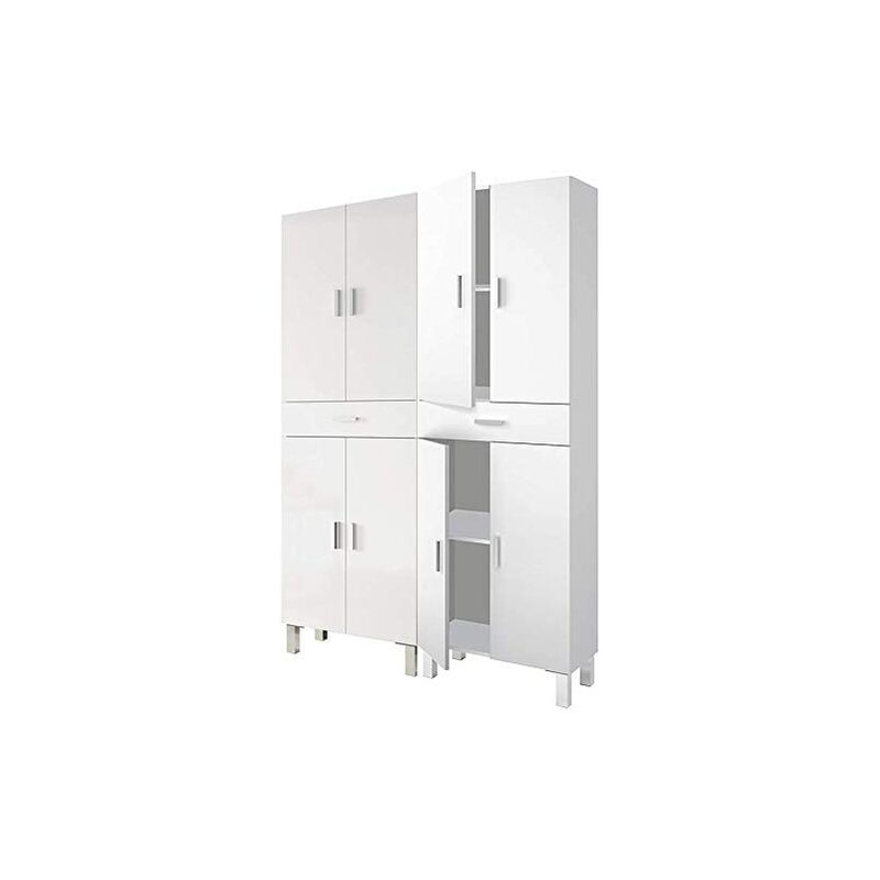 Pack Armarios almacenaje, mueble auxiliar Blanco Brillo, 180 cm (alto) x 142 cm (ancho) x 25 cm (fondo)
Pack Armarios almacenaje, mueble auxiliar Blanco Brillo, 180 cm (alto) x 142 cm (ancho) x 25 cm (fondo)