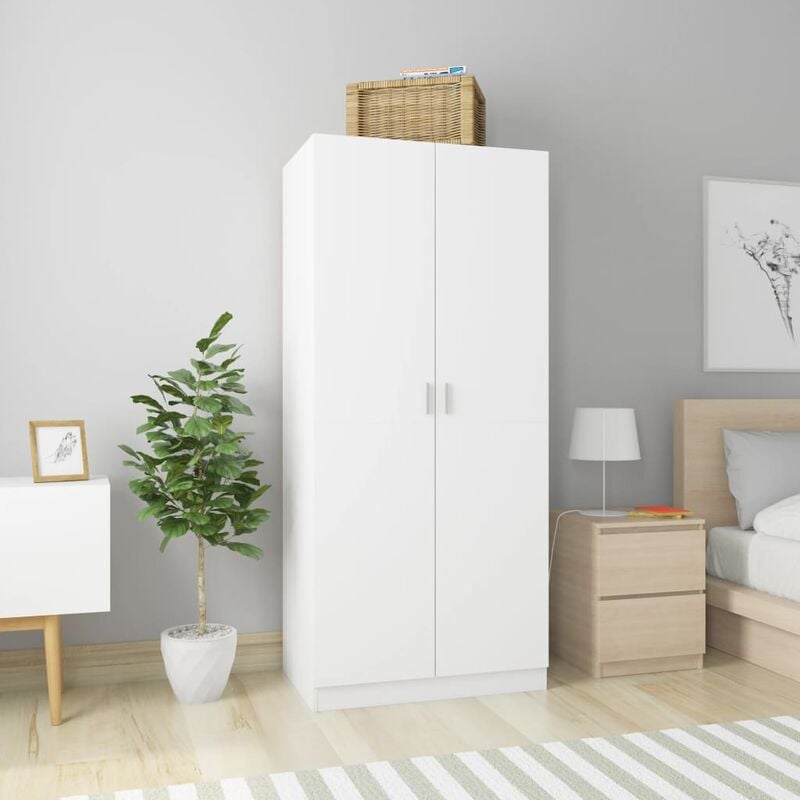 Armario de aglomerado blanco 80x52x180 cm