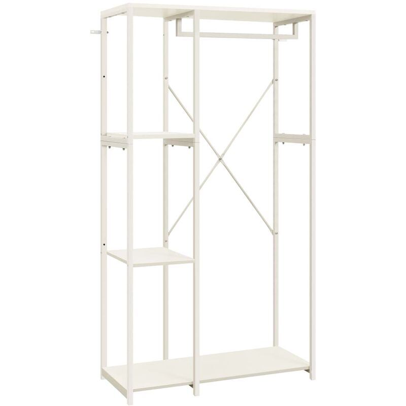 Armario de metal y aglomerado blanco 90x40x167 cm
