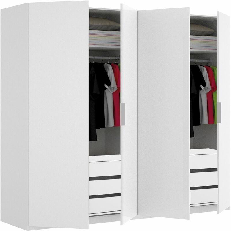 Armario infantil con 2 cajoneras incluidas, 4 puertas blanco brillo gran capacidad de almacenaje 180cm ancho
Armario infantil con 2 cajoneras incluidas, 4 puertas blanco brillo gran capacidad de almacenaje 180cm ancho