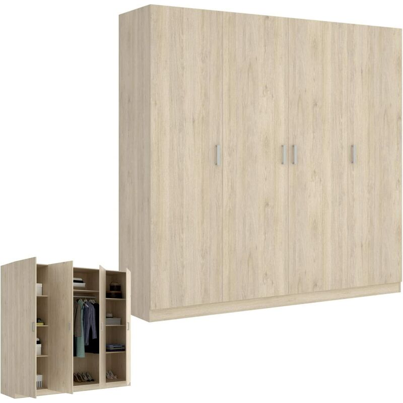 Armario ropero de Cuatro Puertas , Color Natural, Medidas 200 cm (Largo) x 215 cm (Alto) x 52 cm (Fondo)
Armario ropero de Cuatro Puertas , Color Natural, Medidas 200 cm (Largo) x 215 cm (Alto) x 52 cm (Fondo)