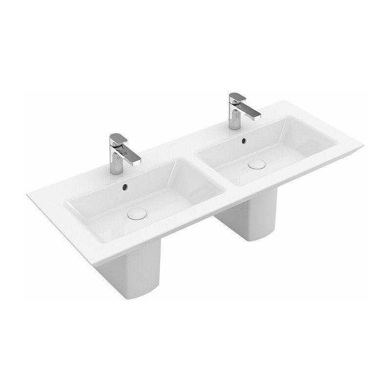 Legato, Tapas dobles, 1300 x 500 mm, Rectangular, para dos grifos de 3 orificios, orificios centrales perforados, sin rebosadero, Porcelánico
Legato, Tapas dobles, 1300 x 500 mm, Rectangular, para dos grifos de 3 orificios, orificios centrales perforados, sin rebosadero, Porcelánico