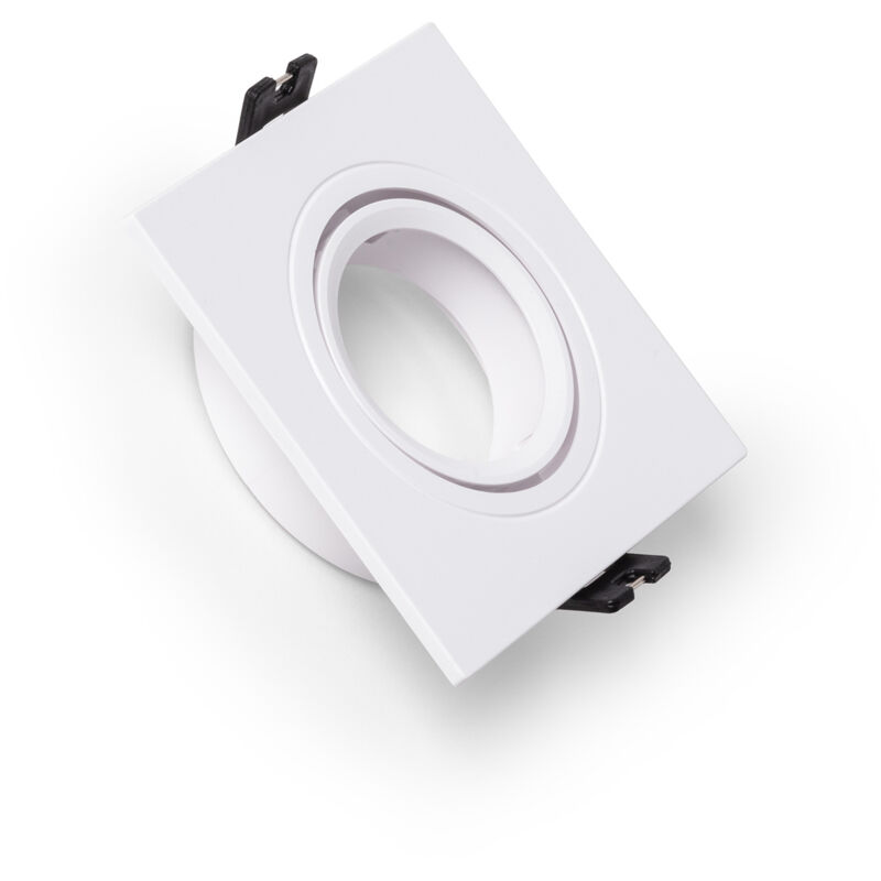 Aro Downlight Cuadrado Basculante para Bombilla LED GU10 / GU5.3 Corte Ø 75 mm Blanco Mate - Blanco Mate
Aro Downlight Cuadrado Basculante para Bombilla LED GU10 / GU5.3 Corte Ø 75 mm Blanco Mate - Blanco Mate