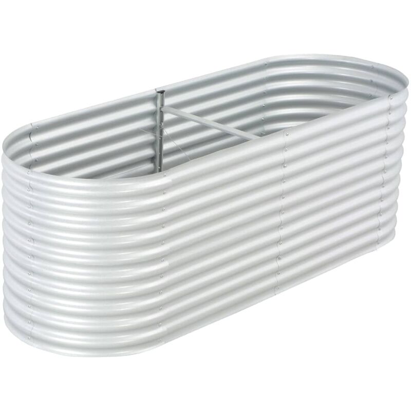 Arriate de acero galvanizado plateado 240x80x81 cm