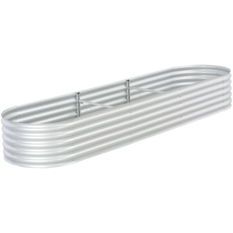 Arriate de acero galvanizado plateado 320x80x44 cm
