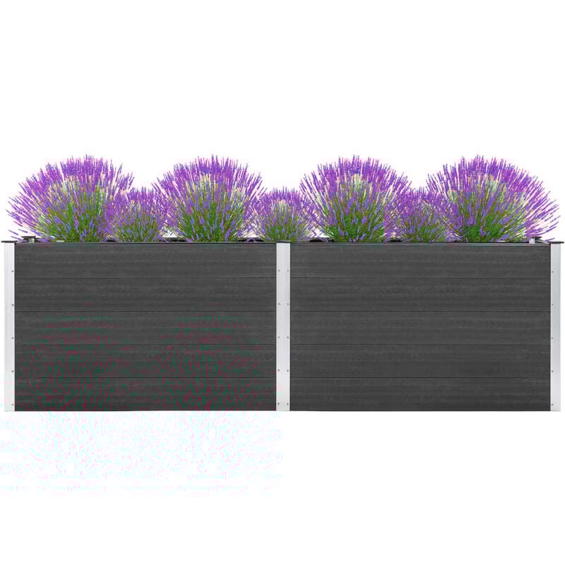 Arriate de WPC gris 300x100x91 cm