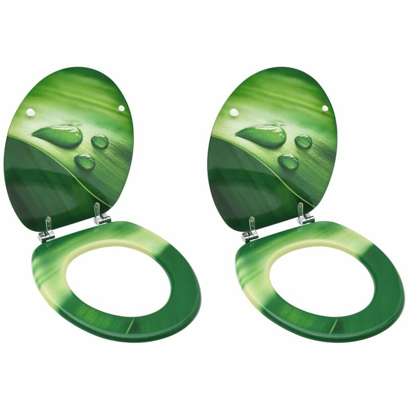 Happyshopping - Asiento de inodoro con tapa 2 uds MDF verde diseno gota de agua
Happyshopping - Asiento de inodoro con tapa 2 uds MDF verde diseno gota de agua
