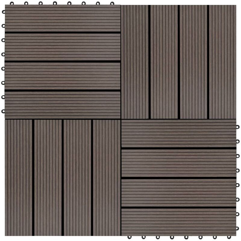 vidaXL Baldosas de porche WPC 30x30 cm 2 m² marrón oscuro 22 unidades - Marrón
vidaXL Baldosas de porche WPC 30x30 cm 2 m² marrón oscuro 22 unidades - Marrón