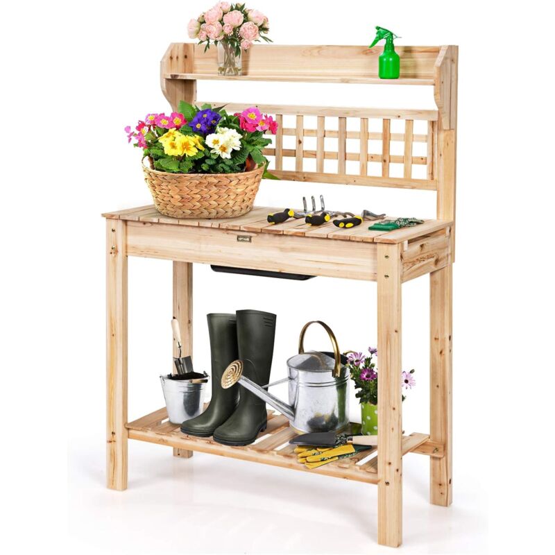 Banco Macetero para Jardín Mesa de Jardinero de Madera Soporte para Plantas Flores para Balcón Jardín 100-148x45x141cm
Banco Macetero para Jardín Mesa de Jardinero de Madera Soporte para Plantas Flores para Balcón Jardín 100-148x45x141cm