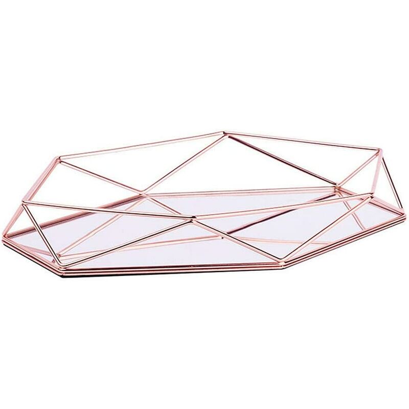 Abcrital - Bandeja metálica decorativa con espejo - color oro rosa - forma hexagonal
Abcrital - Bandeja metálica decorativa con espejo - color oro rosa - forma hexagonal