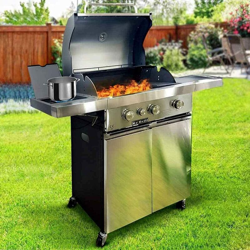 Barbecue A Gas Con Pietra Lavica 2 Fuochi Modello Expert Deluxe Con