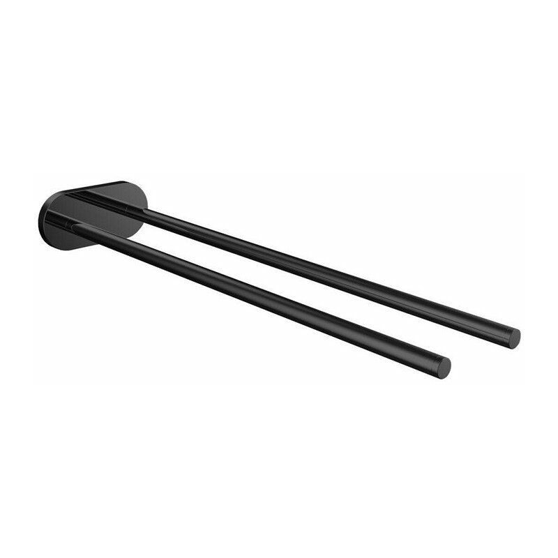 Toallero ROet 400 mm negro rígido, 1 brazo - Emco