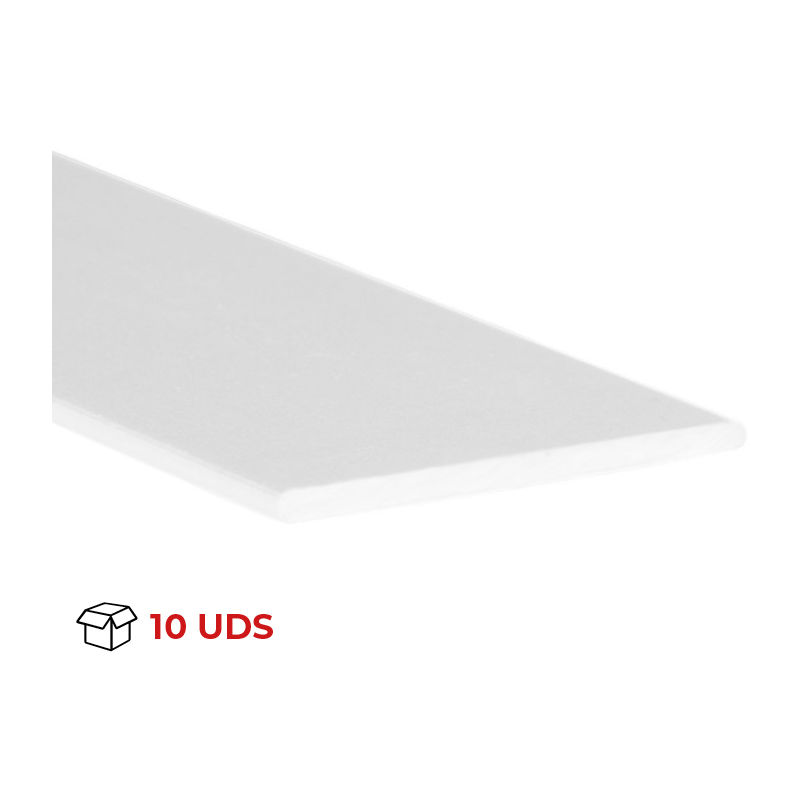 Caja con 10 barras plana de aluminio, acabado en blanco y 1000 mm de largo. Ref. 9002.15.01
Caja con 10 barras plana de aluminio, acabado en blanco y 1000 mm de largo. Ref. 9002.15.01