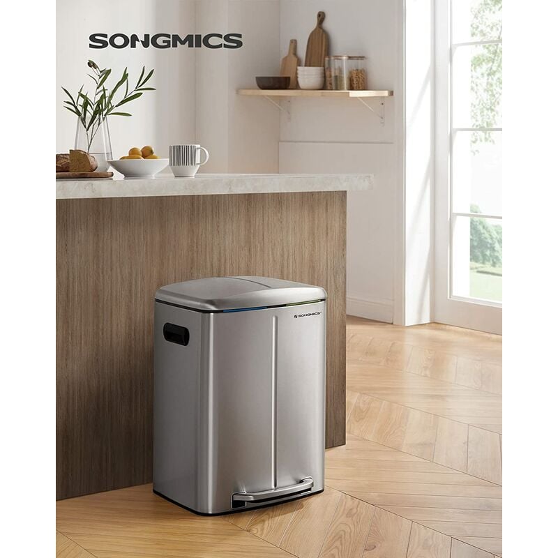 Songmics - Basurero con 2 Compartimientos de 20L, Basurero de Reciclaje con Pedales de Metal, Cubos Interiores de Plástico y Tapa con Bisagras,
Songmics - Basurero con 2 Compartimientos de 20L, Basurero de Reciclaje con Pedales de Metal, Cubos Interiores de Plástico y Tapa con Bisagras,