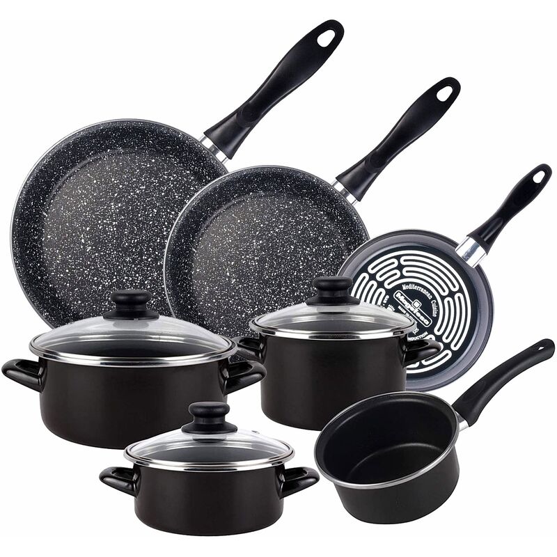 Batería 10 piezas Magefesa: cacerolas Ø16 y Ø20 + tapas, olla Ø16 + tapa y cazo de Ø14, y 3 Sartenes Magefesa Ø18 Ø20 y Ø24 cm, acero vitrificado.
Batería 10 piezas Magefesa: cacerolas Ø16 y Ø20 + tapas, olla Ø16 + tapa y cazo de Ø14, y 3 Sartenes Magefesa Ø18 Ø20 y Ø24 cm, acero vitrificado.