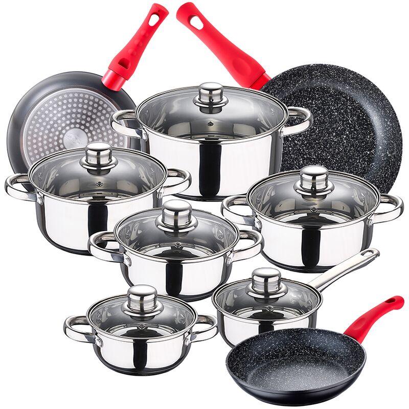 Bateria de cocina 12 piezas Cassel en acero inoxidable con juego de sartenes (20/24/28 cm) Energy en aluminio forjado - San Ignacio
Bateria de cocina 12 piezas Cassel en acero inoxidable con juego de sartenes (20/24/28 cm) Energy en aluminio forjado - San Ignacio
