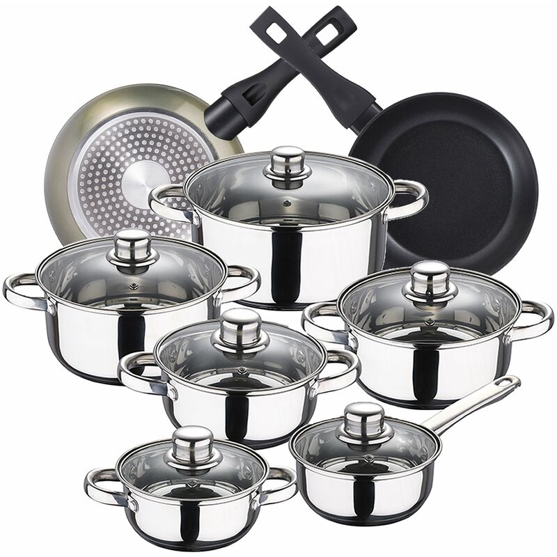 Bateria de cocina 12 piezas SAN IGNACIO Cassel en acero inoxidable con juego de sartenes (22/26 cm) BERGNER Green Neon en aluminio forjado
Bateria de cocina 12 piezas SAN IGNACIO Cassel en acero inoxidable con juego de sartenes (22/26 cm) BERGNER Green Neon en aluminio forjado