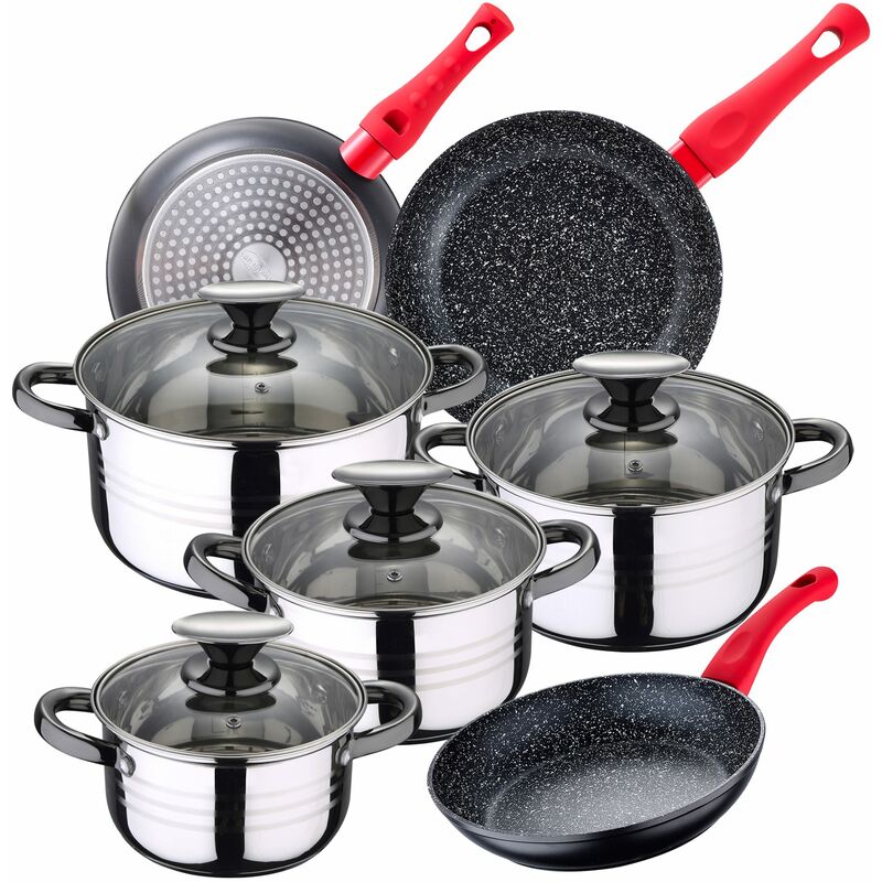 Bateria de cocina 8 piezas SAN IGNACIO Dina de acero inoxidable con juego de sartenes (20/24/28 cm) SAN IGNACIO Energy de aluminio forjado
Bateria de cocina 8 piezas SAN IGNACIO Dina de acero inoxidable con juego de sartenes (20/24/28 cm) SAN IGNACIO Energy de aluminio forjado