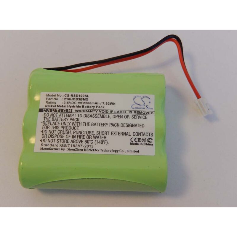 Batería NiMH vhbw 2200mAh (3.6V) para radio, reproductor Mp3 Roberts Sports DAB 1, Dab1 como 210HCB3BMX.
Batería NiMH vhbw 2200mAh (3.6V) para radio, reproductor Mp3 Roberts Sports DAB 1, Dab1 como 210HCB3BMX.