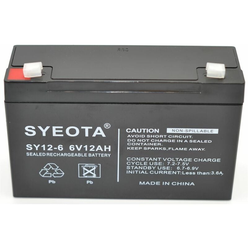 Songyuan - Bateria plomo sellada recargable 6V / 12Ah REF SY12-6 NP12-6 FG11202 MP12-6 LCR0612P
Songyuan - Bateria plomo sellada recargable 6V / 12Ah REF SY12-6 NP12-6 FG11202 MP12-6 LCR0612P