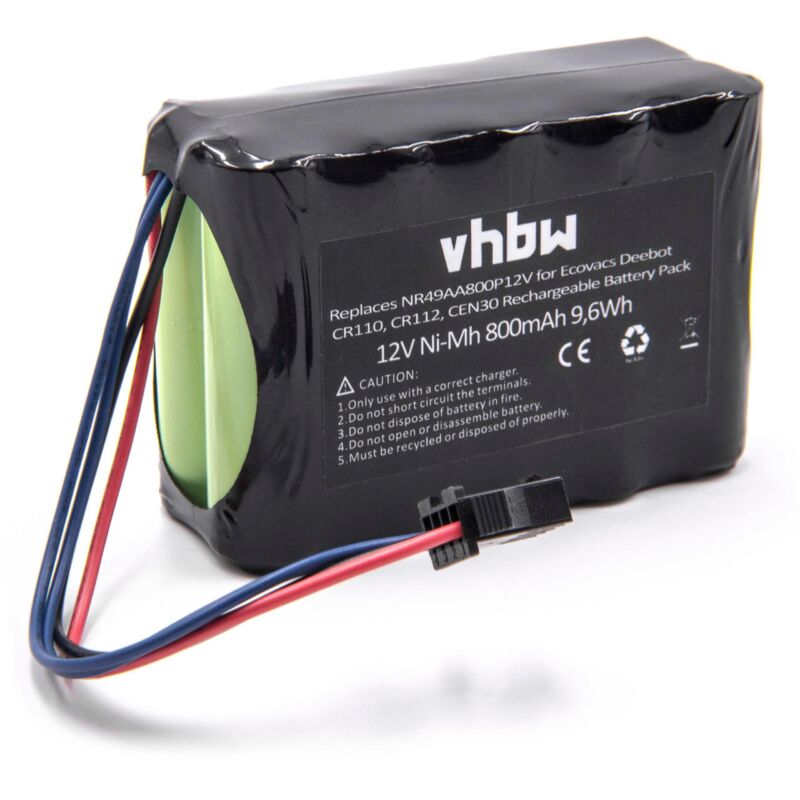 Batería 800mAh (12.0V) para Ecovacs Deebot CEN30, CR100, CR110, CR112, TCR03A sustituye NR49AA800P12V. - Vhbw
Batería 800mAh (12.0V) para Ecovacs Deebot CEN30, CR100, CR110, CR112, TCR03A sustituye NR49AA800P12V. - Vhbw