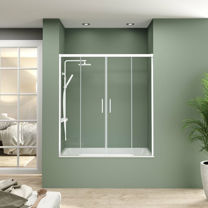 NIXON Mampara Frontal Bañera 2Fijos+2Correderas Blanco - Medida: 174-179 cms - Bathme
NIXON Mampara Frontal Bañera 2Fijos+2Correderas Blanco - Medida: 174-179 cms - Bathme