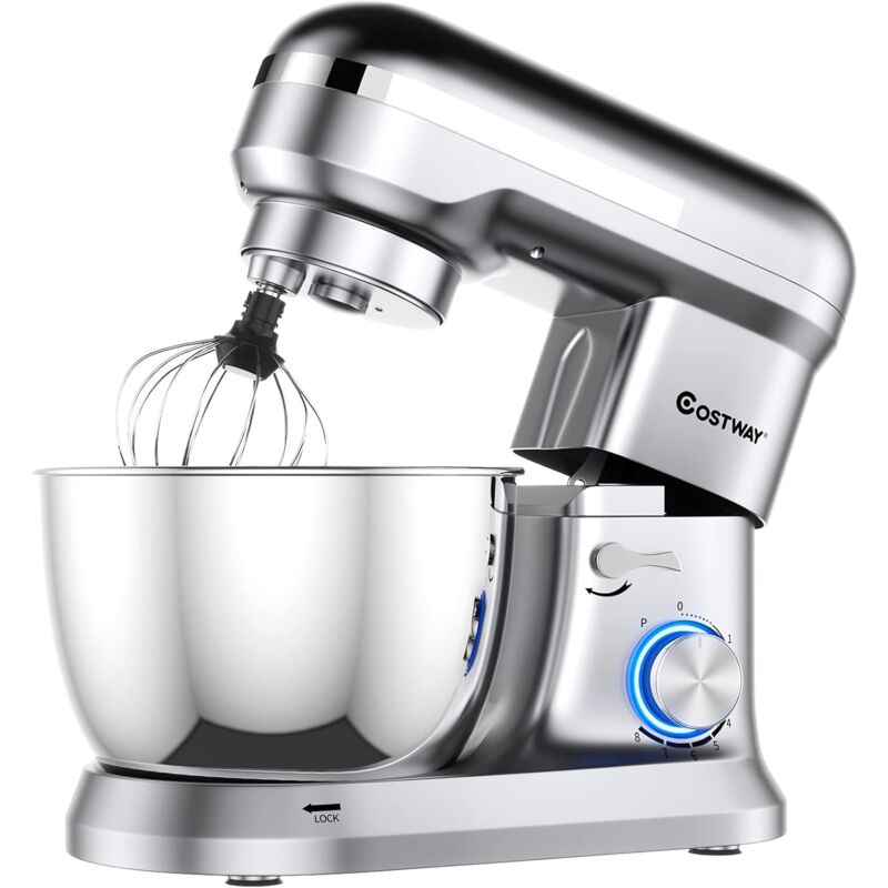 Batidora Eléctrica 1300W Máquina de Cocina Amasadora de 4,5L Máquina de Masa de Acero Inoxidable con Tazón, Gancho para Masa (Plata)
Batidora Eléctrica 1300W Máquina de Cocina Amasadora de 4,5L Máquina de Masa de Acero Inoxidable con Tazón, Gancho para Masa (Plata)