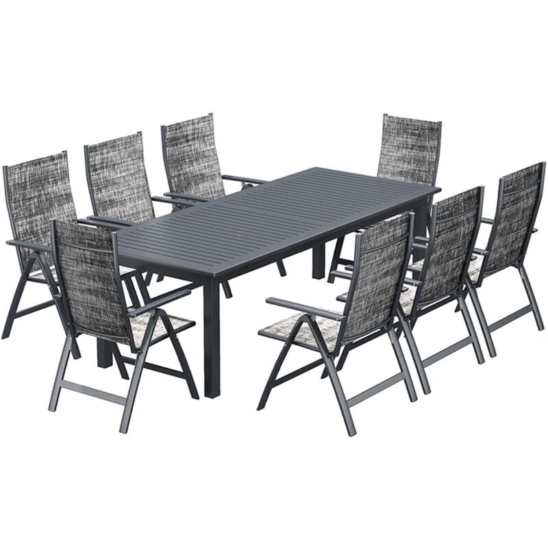Concept-usine - Berana 8: Mesa de jardín extensible para 10 personas + 8 sillas de aluminio - Gris
Concept-usine - Berana 8: Mesa de jardín extensible para 10 personas + 8 sillas de aluminio - Gris