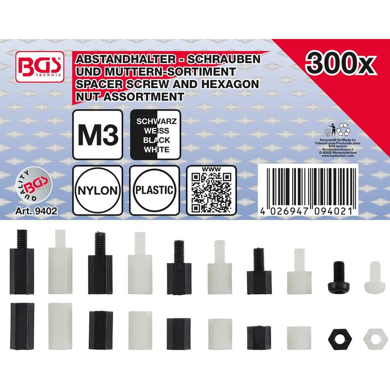 Bgs 9402 | Tornillos Distanciadores Y Surtido De Tuercas Hexagonales | Nylon | 300 Piezas
Bgs 9402 | Tornillos Distanciadores Y Surtido De Tuercas Hexagonales | Nylon | 300 Piezas