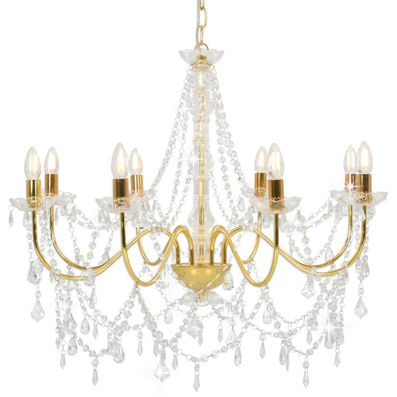 Lámpara de araña con cuentas dorado 8 bombillas E14
Lámpara de araña con cuentas dorado 8 bombillas E14