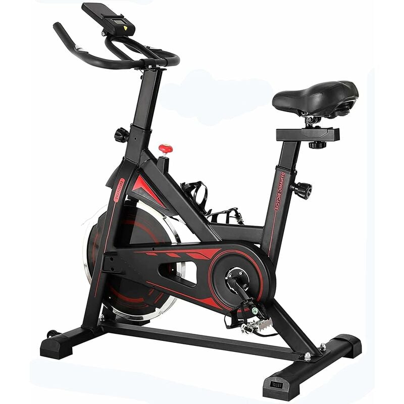 Bicicleta Estática para Interior, con Ajuste de Resistencia, 5 Ajustes de Altura de Reposabrazos y Cojines, con Indicador LCD de Datos, hasta 150kg
