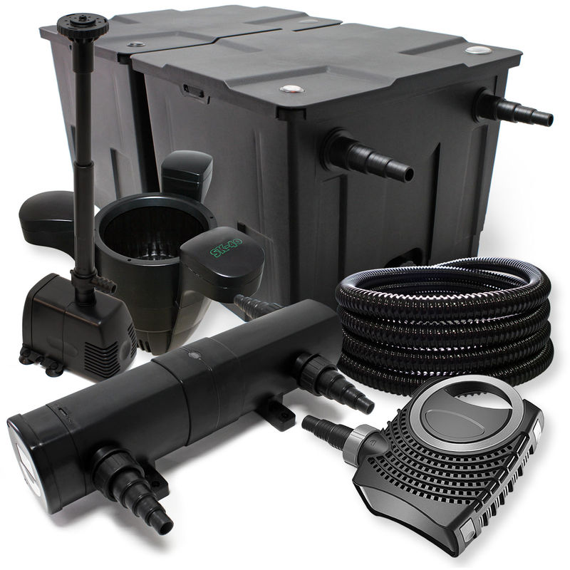 Wiltec - Bio-Kit de filtración con filtro 60000l de bajo consumo 24 w bomba filtro UV y 25 m jardin
Wiltec - Bio-Kit de filtración con filtro 60000l de bajo consumo 24 w bomba filtro UV y 25 m jardin