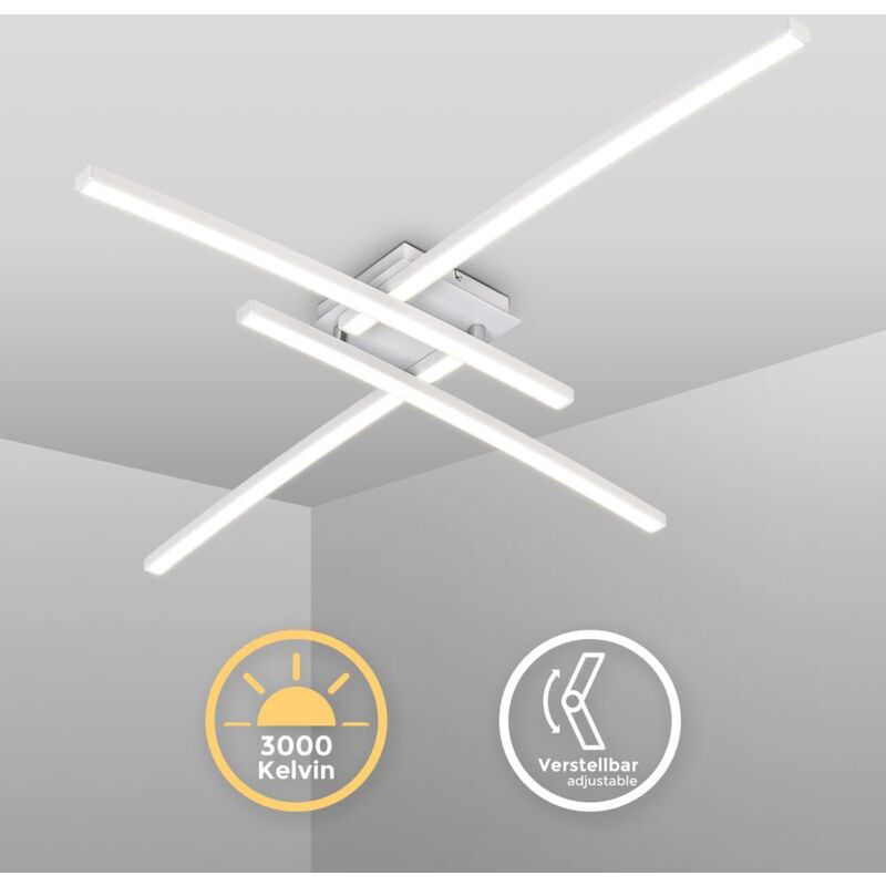 I Lámpara de techo de 4 focos 20W I Giratoria I 3.000 Kelvin blanco cálido I Blanco I 2.200 lúmenes - B.k.licht
I Lámpara de techo de 4 focos 20W I Giratoria I 3.000 Kelvin blanco cálido I Blanco I 2.200 lúmenes - B.k.licht