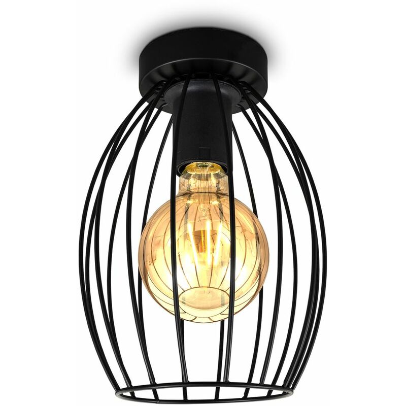 B.k.licht - I Lámpara de techo de alambre I E27 I Lámpara de techo vintage de 1 quemador con pantalla metálica I altura 25,6 cm I negro I sin bombilla
B.k.licht - I Lámpara de techo de alambre I E27 I Lámpara de techo vintage de 1 quemador con pantalla metálica I altura 25,6 cm I negro I sin bombilla