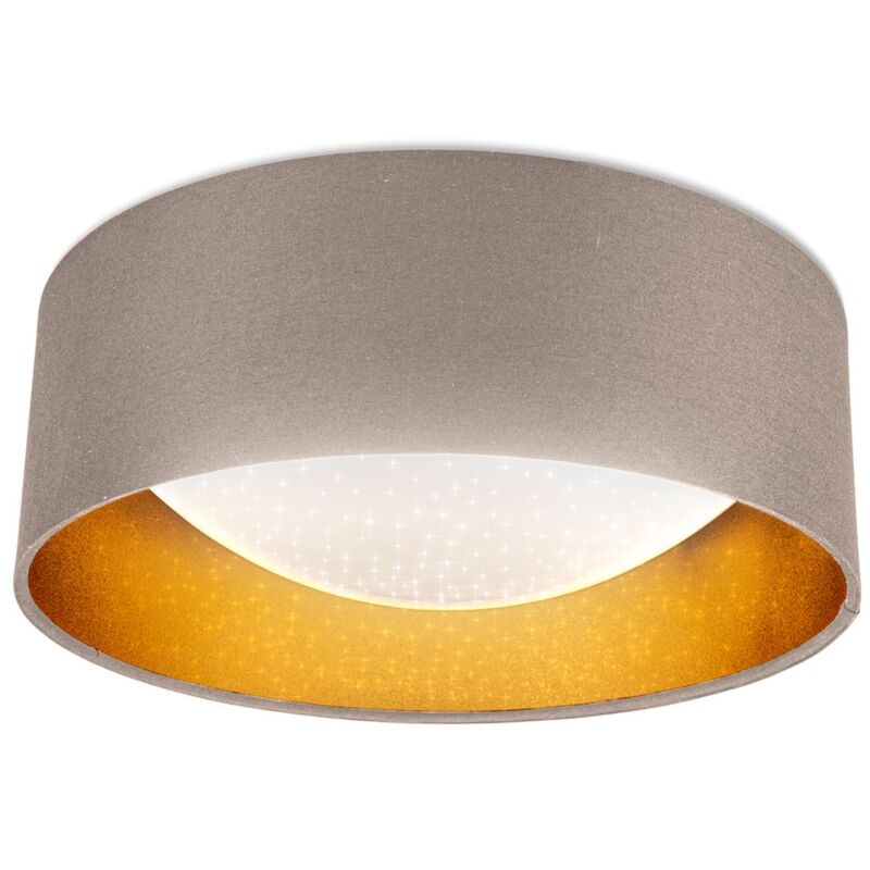 B.K.Licht I Lámpara de techo de tela LED con efecto de cielo estrellado I oro topo I Tablero de LED de 12W I 1.200lm I 4.000K color de luz blanca
B.K.Licht I Lámpara de techo de tela LED con efecto de cielo estrellado I oro topo I Tablero de LED de 12W I 1.200lm I 4.000K color de luz blanca