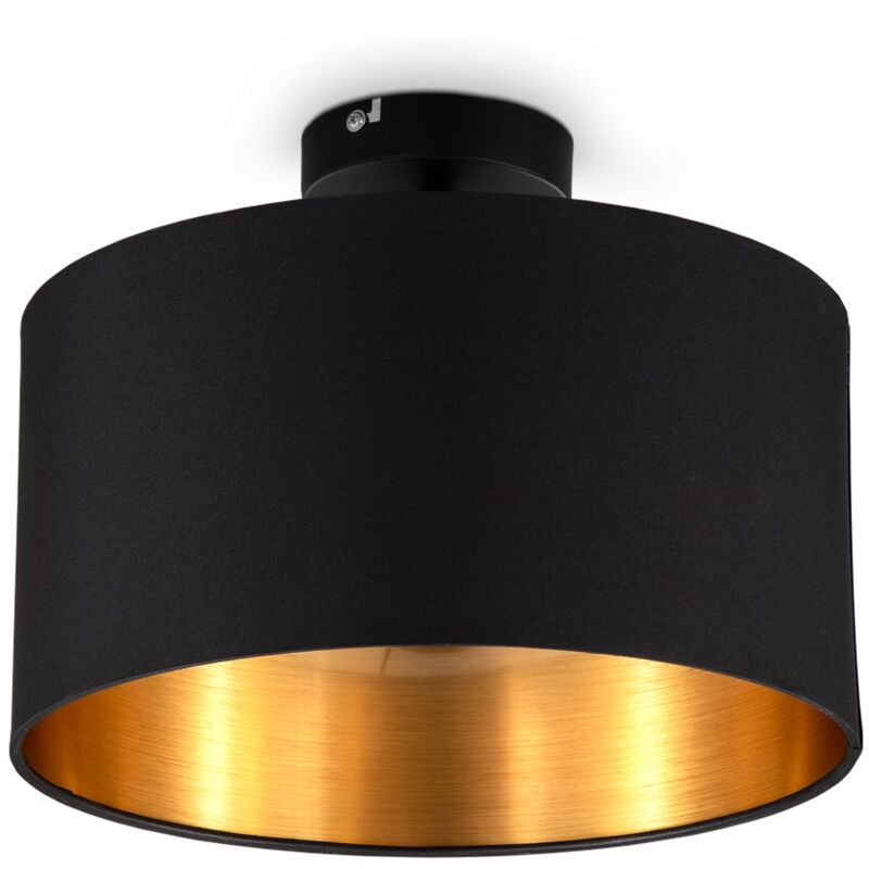 B.k.licht - I Lámpara de techo de tela negro-oro I 1-llama I E27 I Ø30 cm I Sin bombilla
B.k.licht - I Lámpara de techo de tela negro-oro I 1-llama I E27 I Ø30 cm I Sin bombilla