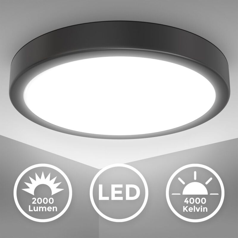 B.K.Licht I Lámpara de techo LED de 18 W I 4.000K I 28 cm de diámetro I 2.000 lúmenes I luz blanca neutra I Negro
B.K.Licht I Lámpara de techo LED de 18 W I 4.000K I 28 cm de diámetro I 2.000 lúmenes I luz blanca neutra I Negro