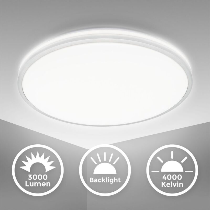 B.K.Licht I Lámpara de techo LED I Ø38 cm I Lámpara de techo LED de 24 vatios I Color de luz blanco neutro 4000 K I Luz indirecta I Plata
B.K.Licht I Lámpara de techo LED I Ø38 cm I Lámpara de techo LED de 24 vatios I Color de luz blanco neutro 4000 K I Luz indirecta I Plata