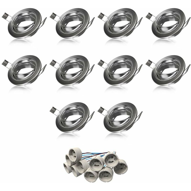 Set de 10 marcos de montaje para focos GU10 y GU10 LED empotrables, giratorios y ultraplanos para interiores, protección IP23, 8,6 cm de diámetro,
Set de 10 marcos de montaje para focos GU10 y GU10 LED empotrables, giratorios y ultraplanos para interiores, protección IP23, 8,6 cm de diámetro,
