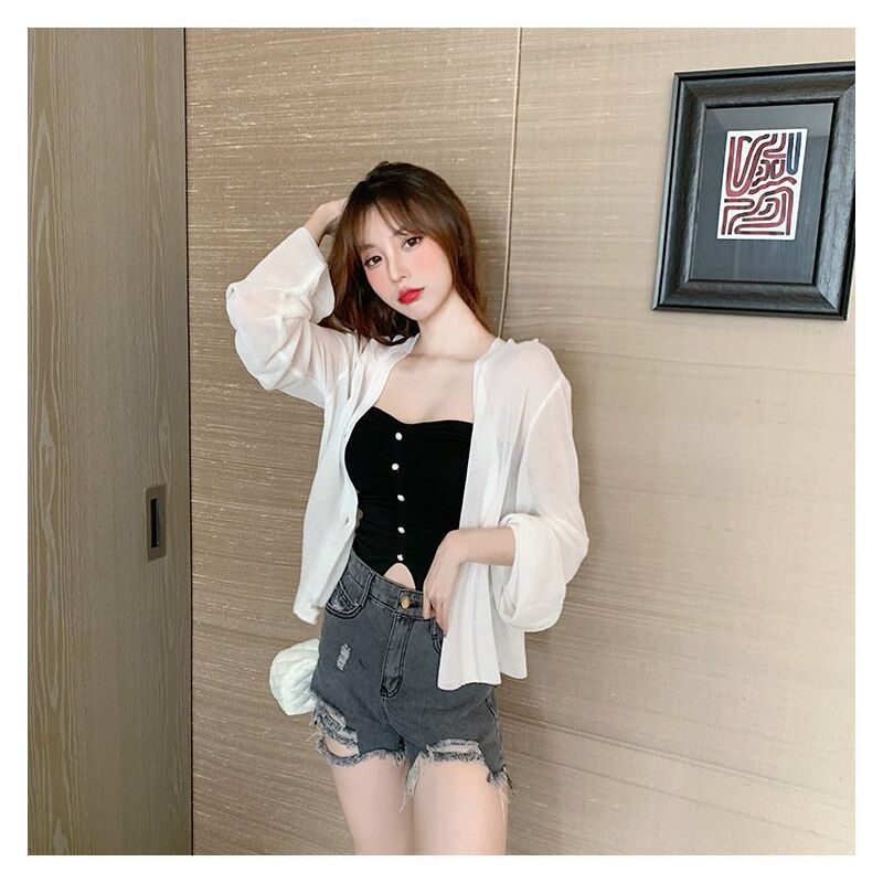 Blusa de encaje de manga larga para mujer, camisa pequena para mujer, cardigan, chal, chaqueta, ropa de proteccion solar blanca, camisa de gasa,
Blusa de encaje de manga larga para mujer, camisa pequena para mujer, cardigan, chal, chaqueta, ropa de proteccion solar blanca, camisa de gasa,