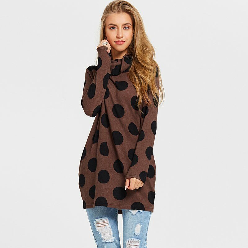 Blusa holgada informal para mujer, estampado de lunares, cuello alto, manga larga, camiseta holgada de punto, jersey largo, Tops, cafe,Cafe, L
Blusa holgada informal para mujer, estampado de lunares, cuello alto, manga larga, camiseta holgada de punto, jersey largo, Tops, cafe,Cafe, L