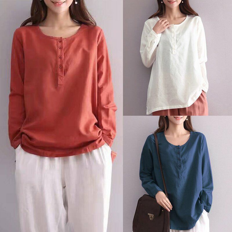 Blusa suelta para mujer, manga larga solida, cuello redondo, dobladillo alto y bajo, camisa de gran tamano con botones, tops casuales,Azul oscuro, M
Blusa suelta para mujer, manga larga solida, cuello redondo, dobladillo alto y bajo, camisa de gran tamano con botones, tops casuales,Azul oscuro, M