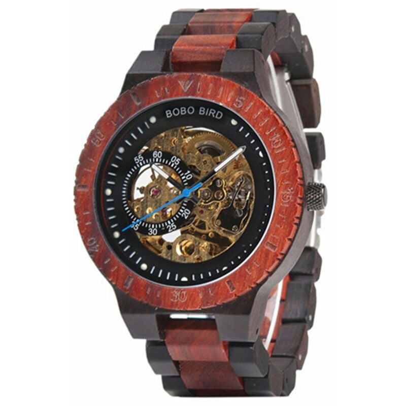 BOBO BIRD Reloj de madera para hombre Reloj de pulsera mecanico con caja de regalo Relojes con banda de madera para hombres,R05-2
BOBO BIRD Reloj de madera para hombre Reloj de pulsera mecanico con caja de regalo Relojes con banda de madera para hombres,R05-2
