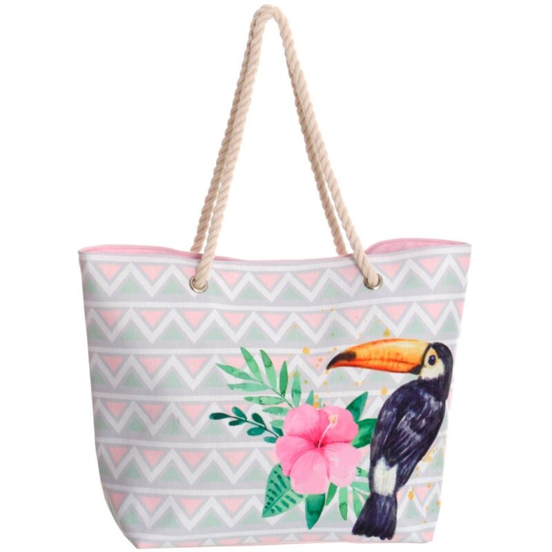 Lolahome - Bolso playa rosa de lona de 51x16x36 cm 
Lolahome - Bolso playa rosa de lona de 51x16x36 cm
