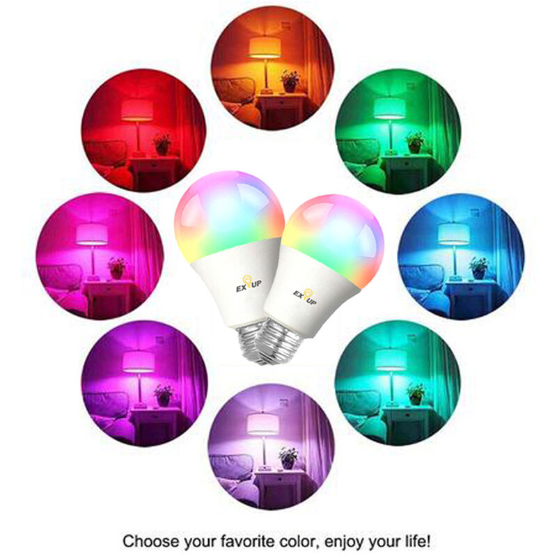 Bombilla inteligente A60 / A19 9W WIFI, RGB + C + W, AC100-240V, portalamparas universal E26 / E27, 2 paquetes
Bombilla inteligente A60 / A19 9W WIFI, RGB + C + W, AC100-240V, portalamparas universal E26 / E27, 2 paquetes