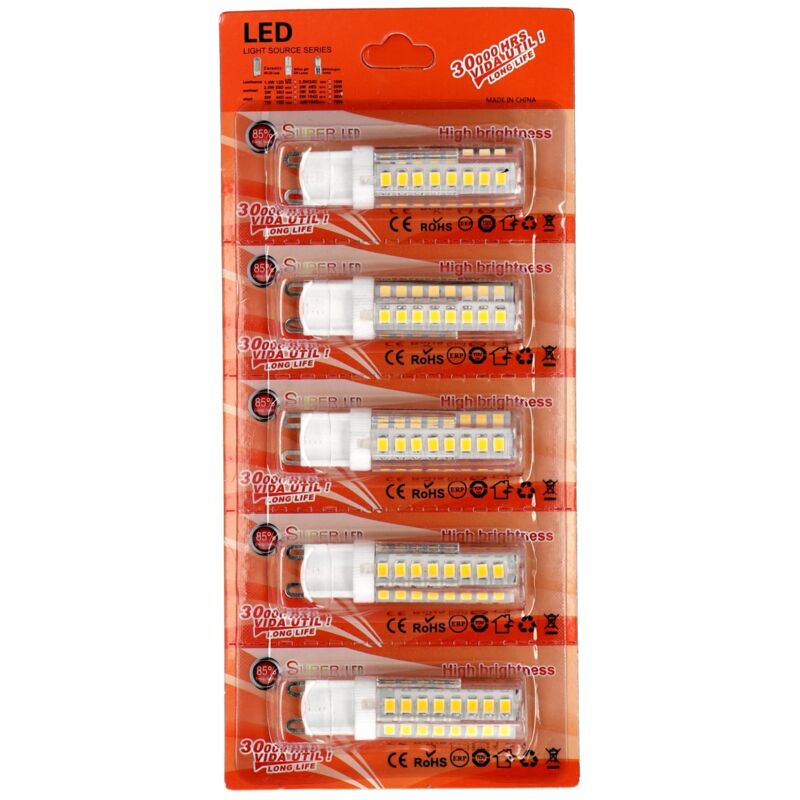 Pack 5 Bombilla LED G9 6W blanco natural 4200K lámparas flexos lamparitas de sobremesa iluminación de caravanas… - Jandei
Pack 5 Bombilla LED G9 6W blanco natural 4200K lámparas flexos lamparitas de sobremesa iluminación de caravanas… - Jandei