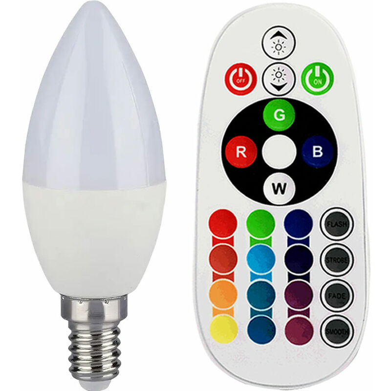 Bombillas LED RGB E14 320 lúmenes Lámpara en forma de vela de 3,5 vatios CONTROL REMOTO
Bombillas LED RGB E14 320 lúmenes Lámpara en forma de vela de 3,5 vatios CONTROL REMOTO