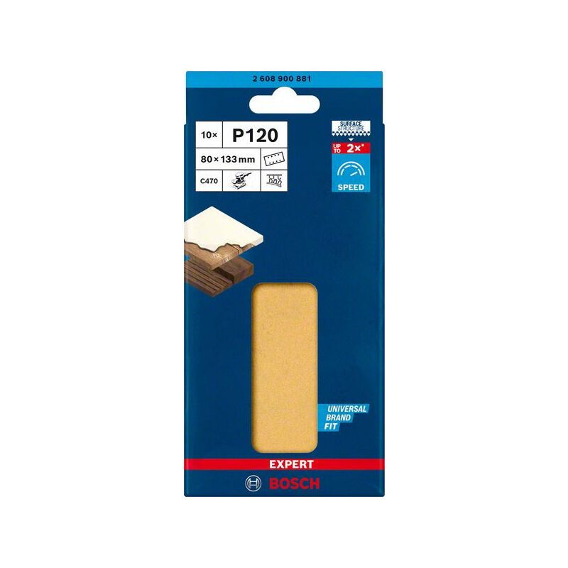 BOSCH 2608900881 Papel de lija Expert C470 con 8 orificios para lijadoras orbitales 80 x 133 mm, G 120 10uds.
BOSCH 2608900881 Papel de lija Expert C470 con 8 orificios para lijadoras orbitales 80 x 133 mm, G 120 10uds.